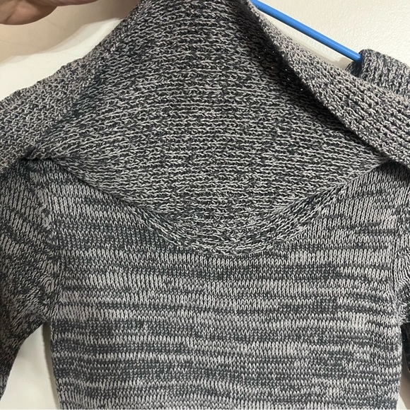 90s Y2K Mudd Short Sleeve Sweater Dress With Cowl Neck Mini Gray Size Small - Picture 6 of 10